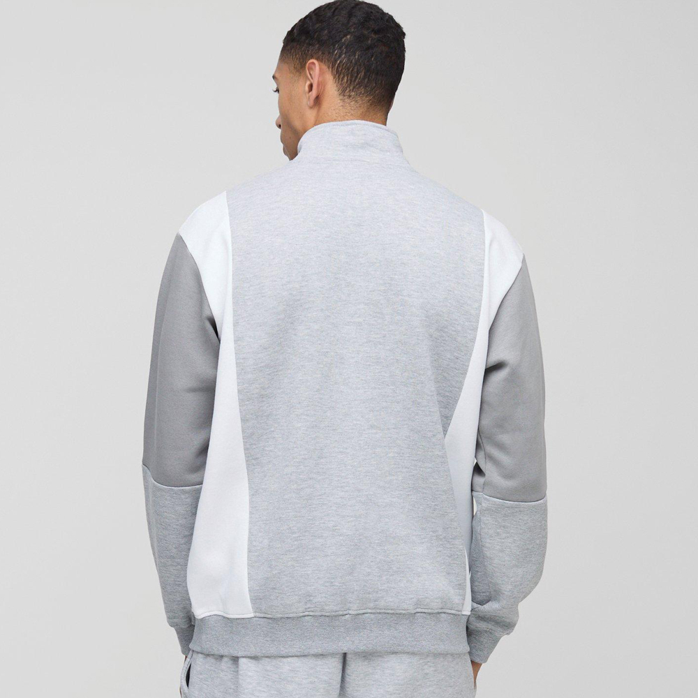 Regular Fit Man Official Colour Block Zip Funnel Neck Sweat - Image 2