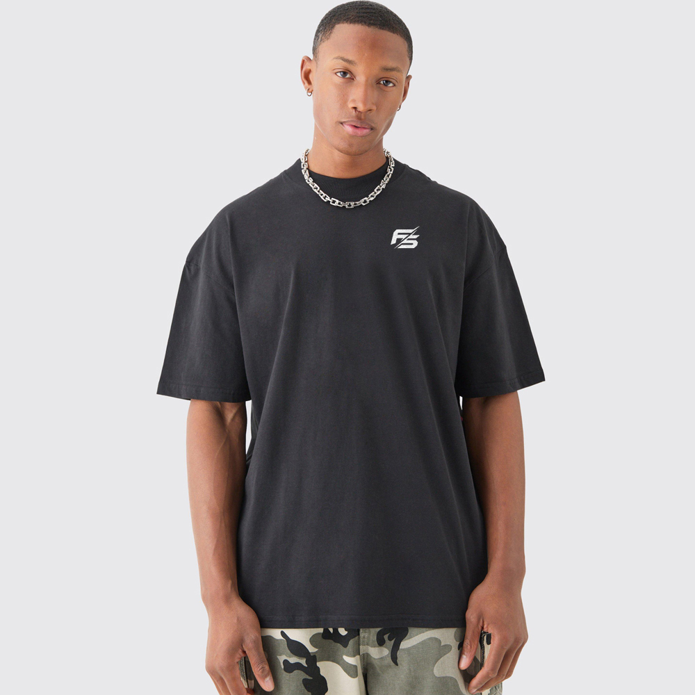 Oversized Faux Layer Spray Wash T-Shirt
