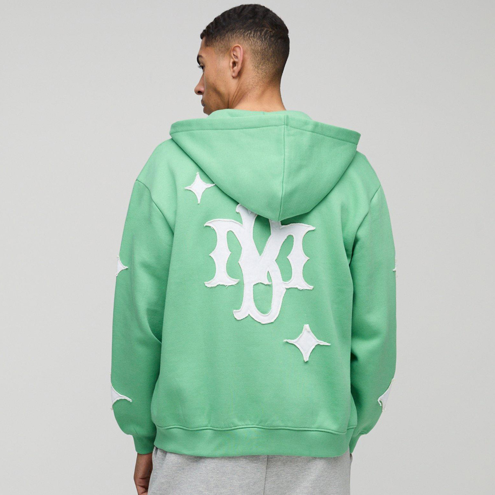 Oversized Worldwide Contrast Stitch Hoodie - Image 2