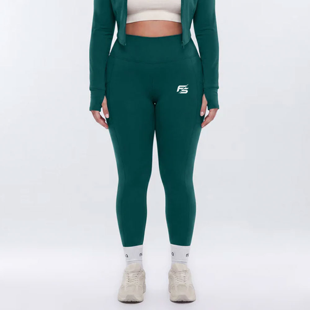 Contrast Texture Leggings - Espresso