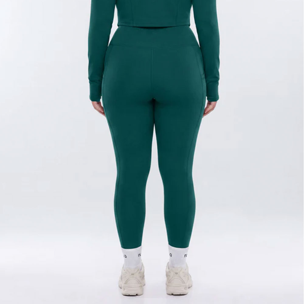 Contrast Texture Leggings - Espresso - Image 2