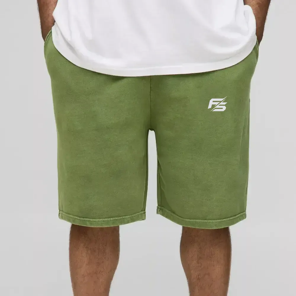Oversized Washed Rhinestone Jersey Shorts