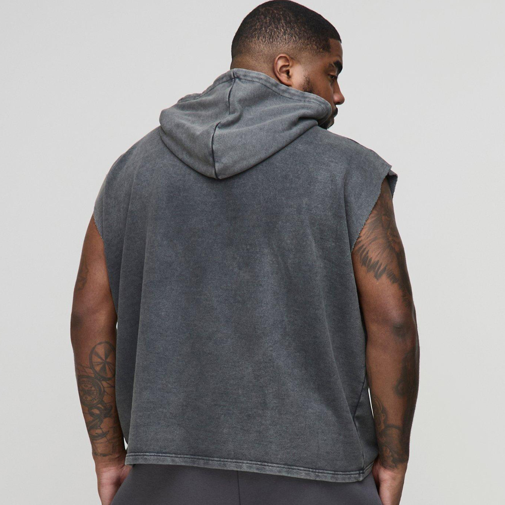 Oversized Boxy Cross Embroidered Zip Through Hoodie - Image 2