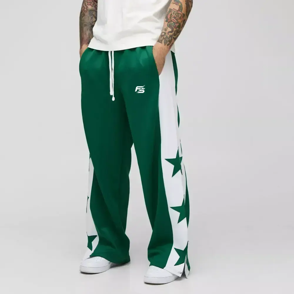 Extreme Wide Leg Man Colour Block Joggers