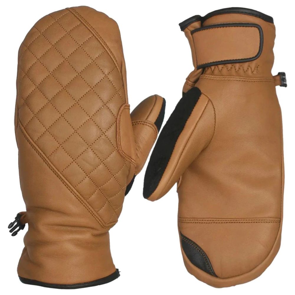 Leather winter fashion mitten